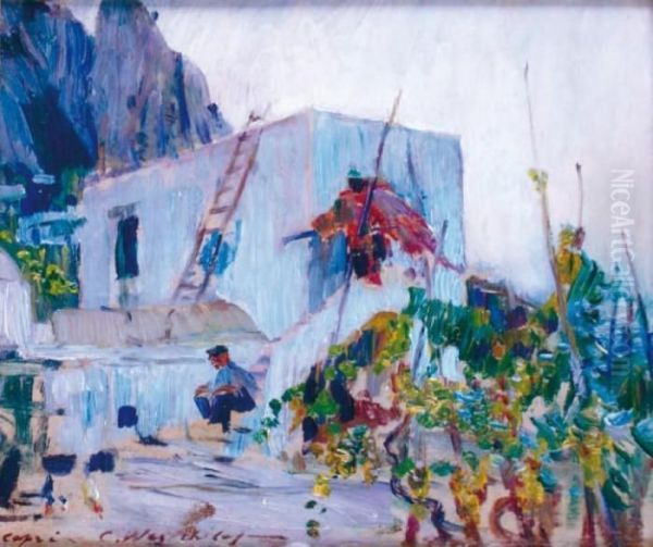 Maison De Pecheur A Capri Oil Painting by Constantin Alexandr. Westchiloff