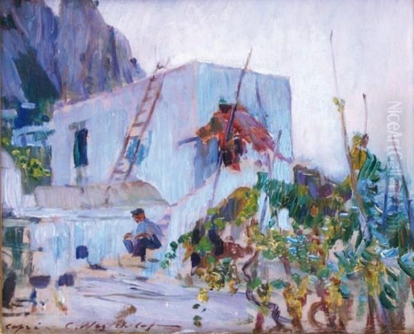 Maison De Pecheurs A Capri Oil Painting by Constantin Alexandr. Westchiloff