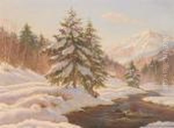 Chamonix Inwinter Oil Painting by Constantin Alexandr. Westchiloff