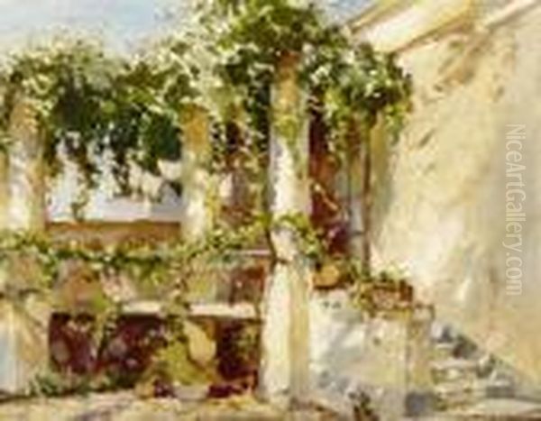 Summer Terrace Near Capri Oil Painting by Constantin Alexandr. Westchiloff