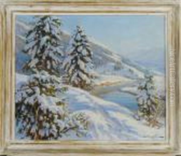 A Brilliant Day, Chamonix Oil Painting by Constantin Alexandr. Westchiloff