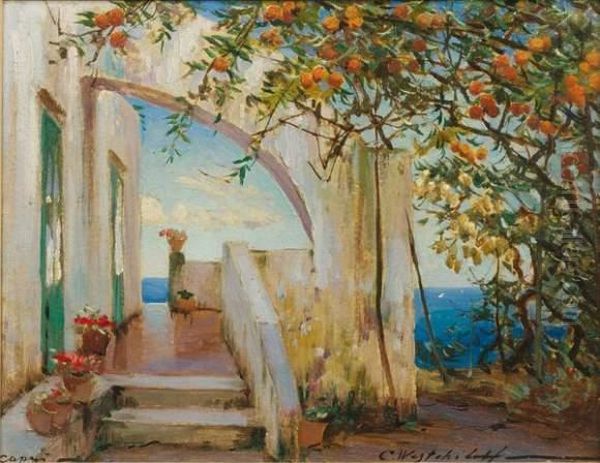 La Terrasse A Capri Oil Painting by Constantin Alexandr. Westchiloff