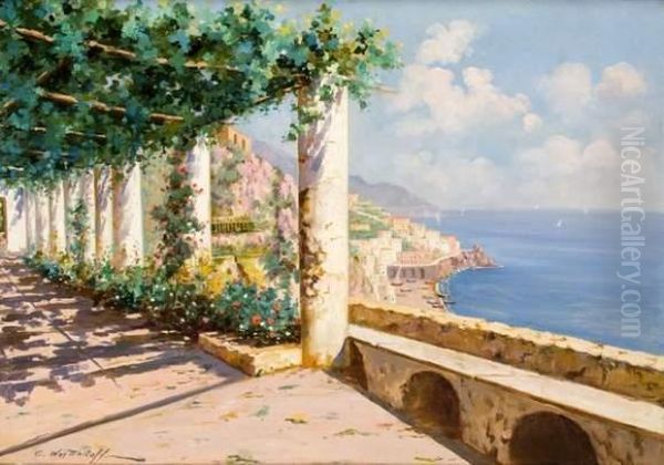 Bord De Mer A Capri Oil Painting by Constantin Alexandr. Westchiloff