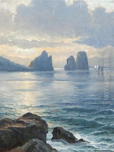 Moonlight Sail Oil Painting by Constantin Alexandr. Westchiloff