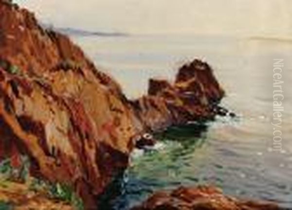 Rocks, Capri Oil Painting by Constantin Alexandr. Westchiloff