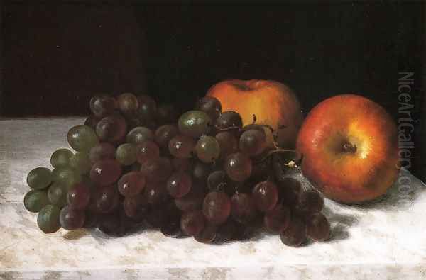 Still Life with Grapes and Apples Oil Painting by Rudolf Tschudi