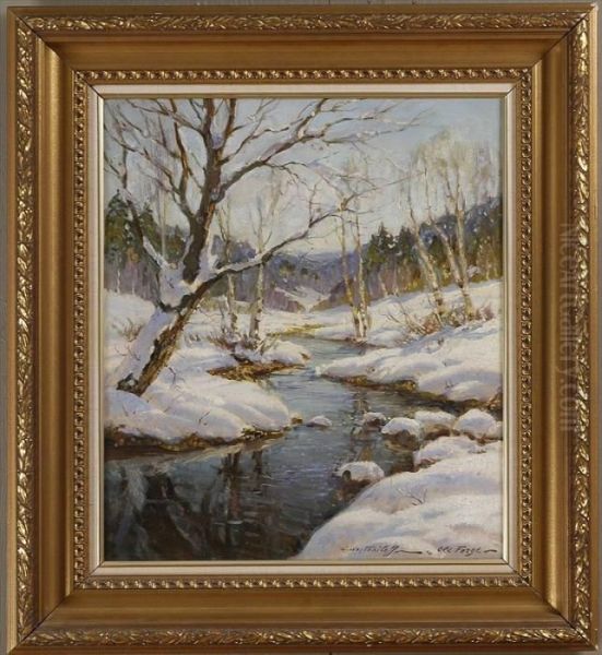 Winter, Old Forge Oil Painting by Constantin Alexandr. Westchiloff