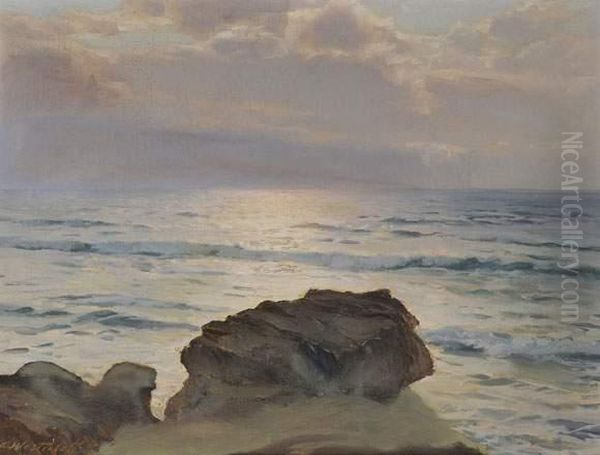 Coucher De Soleil Sur La Cote Rocheuse Oil Painting by Constantin Alexandr. Westchiloff