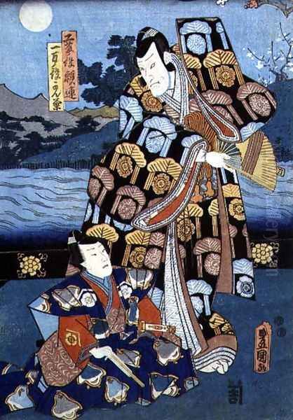 The Actor Soki Sanjuro as Kudo Yoritsura, 1859 Oil Painting by Toyokuni