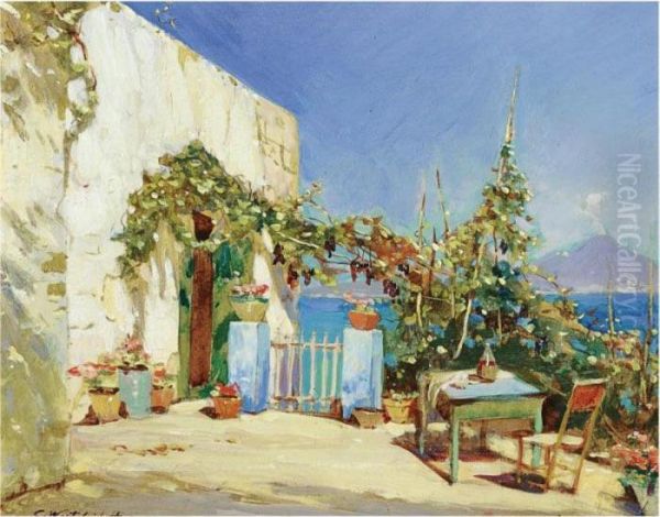 Terrace In Capri Oil Painting by Constantin Alexandr. Westchiloff