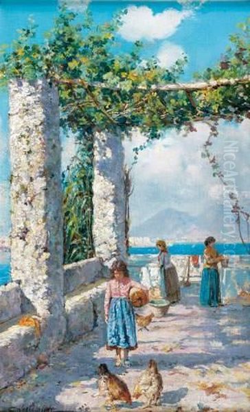 La Pergola Oil Painting by Constantin Alexandr. Westchiloff