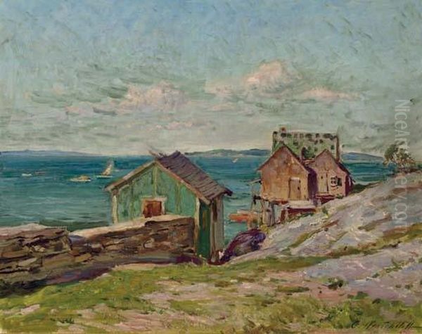 Houses On The Cove Oil Painting by Constantin Alexandr. Westchiloff