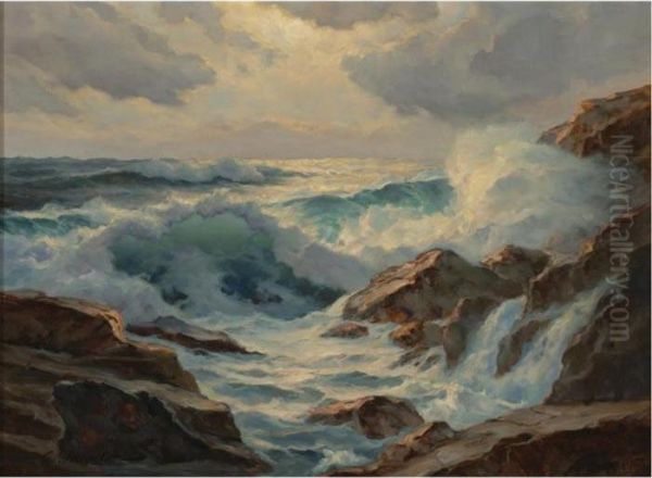 Rocky Seascape Oil Painting by Constantin Alexandr. Westchiloff