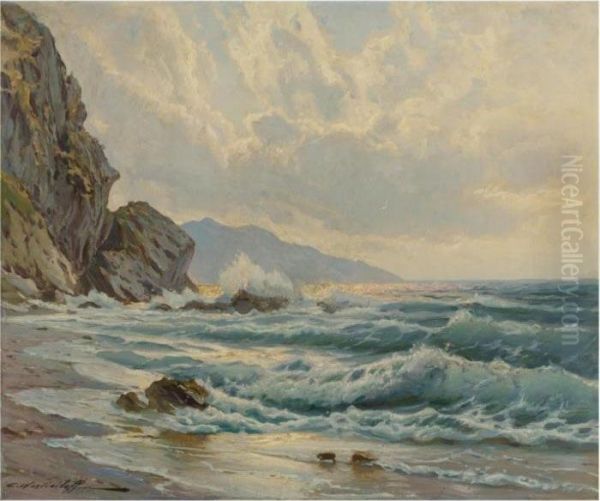 Coastal Seascape Oil Painting by Constantin Alexandr. Westchiloff