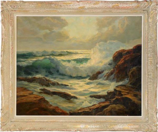 A Stormy Sea Oil Painting by Constantin Alexandr. Westchiloff