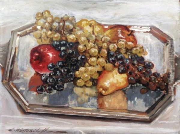 Still Life Of Fruit Oil Painting by Constantin Alexandr. Westchiloff