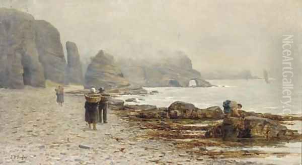 Mussel gathering at Auchmith, Fifeshire Oil Painting by John Taylor