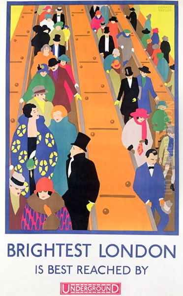 Brightest London is Best Reached by Underground, 1924, printed by the Dangerfield Co Oil Painting by Horace Taylor