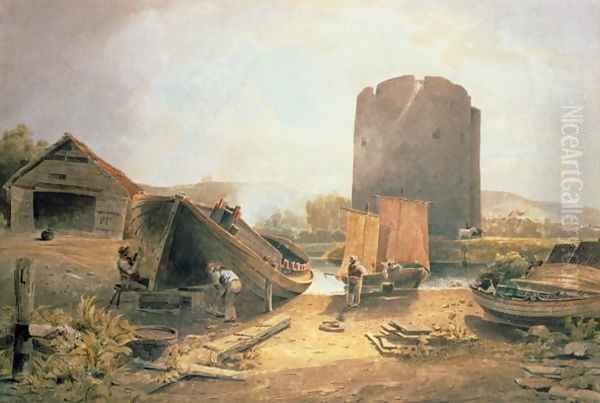 Boat Builders Yard, n Oil Painting by John Thirtle