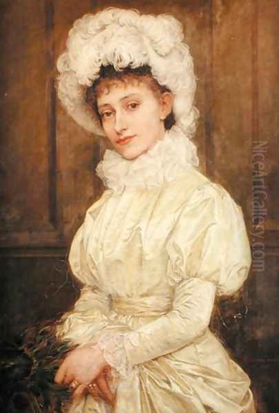 Portrait of Mrs Spencer Herapalt, nee Ada Oakes, 1880 Oil Painting by Georgina Koberwein Terrell