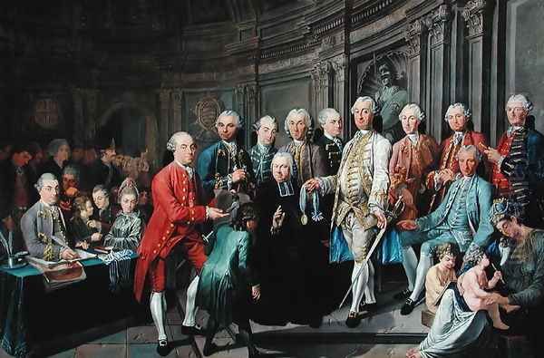 Distribution of the Academy Prizes for Drawing and Painting in Dunkirk in 1755 Oil Painting by Nicolas Truit