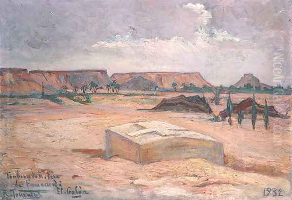 Tomb of Father Charles Eugene de Foucauld 1858-1916 at El Galea, 1932 Oil Painting by R. Tourniol