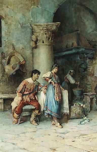 The suitor Oil Painting by Publio Tommasi