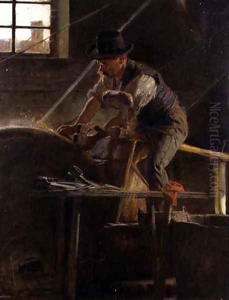 The Grinding Wheel Oil Painting by Max Thedy