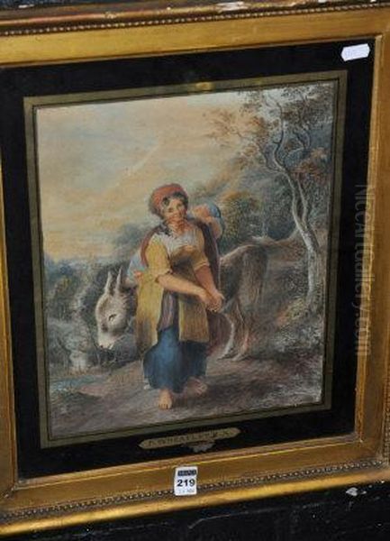 Pastoral Study With Bohemian Lady And Donkey Oil Painting by Francis Wheatley