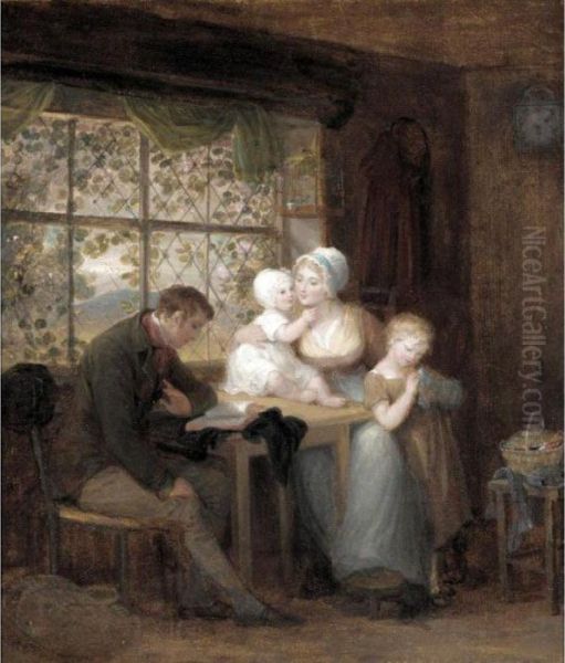 Domestic Bliss Oil Painting by Francis Wheatley