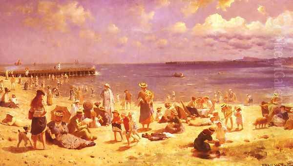 Scene De Plage (Scene at the Seaside) Oil Painting by Horace van Truith