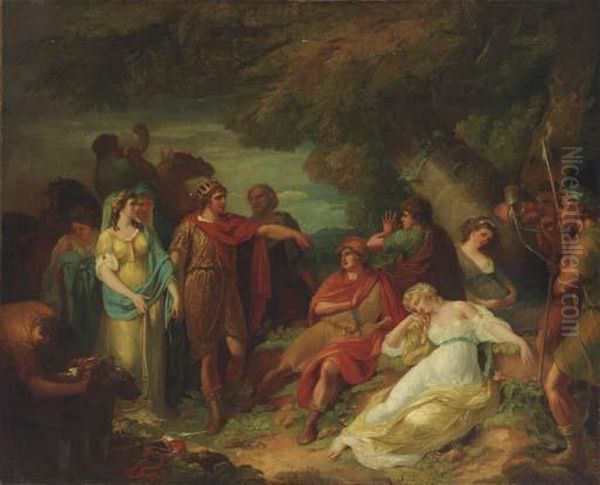 Theseus And Hippolyta Find The Lovers, From A Midsummer Night'sdream Oil Painting by Francis Wheatley