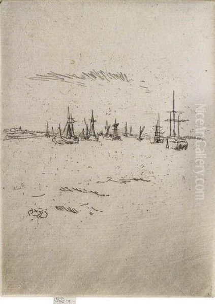 Jubilee Or Naval Review Set Oil Painting by James Abbott McNeill Whistler