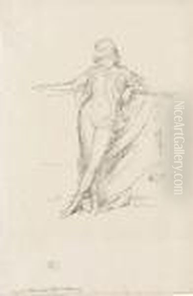 Little Draped Figure, Leaning Oil Painting by James Abbott McNeill Whistler