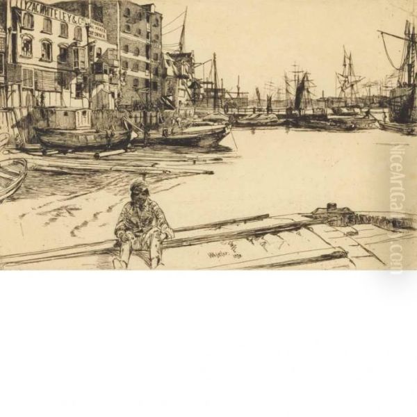 Eagle Wharf Oil Painting by James Abbott McNeill Whistler