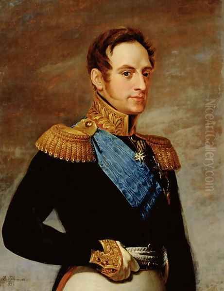 Portrait of Tsar Nicholas I 1796-1855 1826 Oil Painting by Vasili Andreevich Tropinin