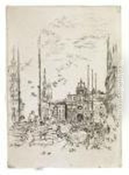 The Piazzetta Oil Painting by James Abbott McNeill Whistler