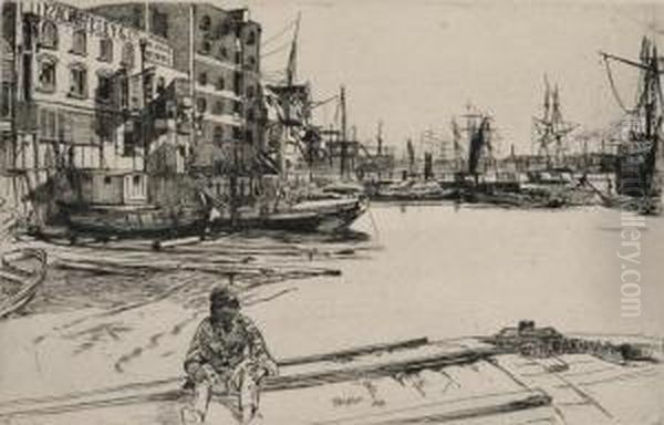 Eagle Wharf Oil Painting by James Abbott McNeill Whistler