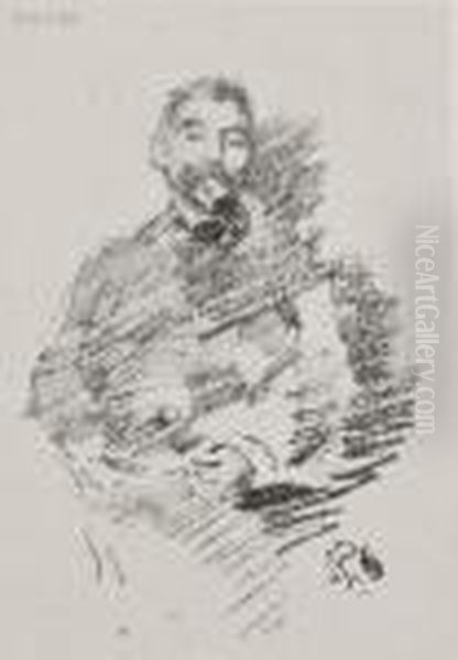 Stephane Mallarme Oil Painting by James Abbott McNeill Whistler