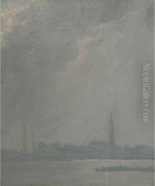 Study In Gray Oil Painting by James Abbott McNeill Whistler