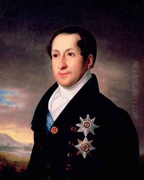 Portrait of Prince Sergej Golitsyn 1774-1859, post 1828 Oil Painting by Vasili Andreevich Tropinin