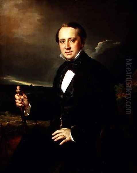 Portrait of Alexander Alexandrovich Sapozhnikov 1827-87 1852 Oil Painting by Vasili Andreevich Tropinin