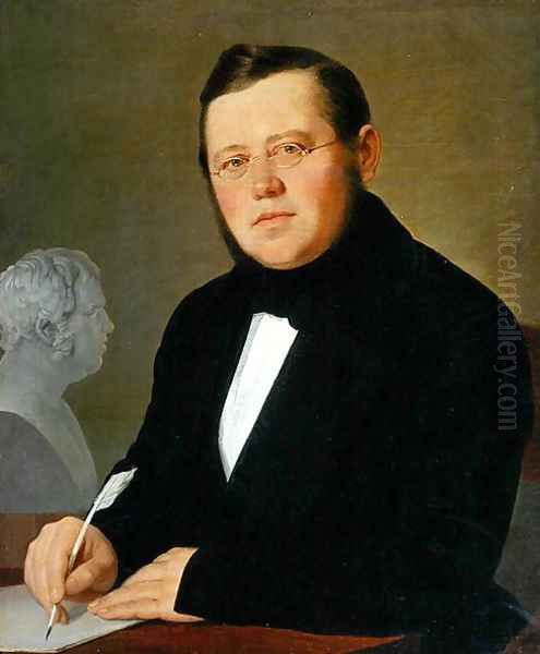 Portrait of the Author Michail Sagoskin, 1830s Oil Painting by Vasili Andreevich Tropinin