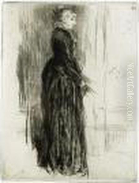 Little Black Dress Oil Painting by James Abbott McNeill Whistler