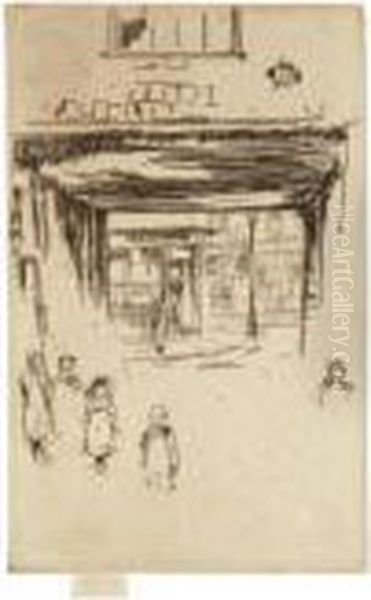 Drury Lane Oil Painting by James Abbott McNeill Whistler