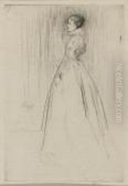 The Velvet Dress Oil Painting by James Abbott McNeill Whistler