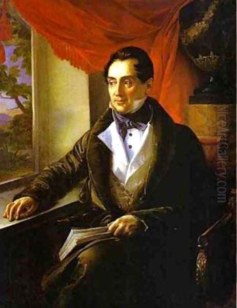 Portrait Of PN Zubov 1839 Oil Painting by Vasili Andreevich Tropinin