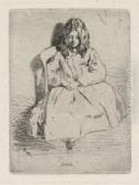 Annie Seated Oil Painting by James Abbott McNeill Whistler