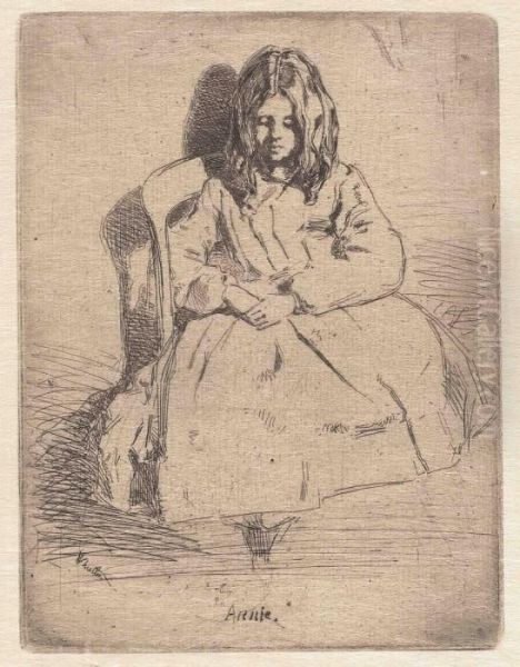 Annie Seated Oil Painting by James Abbott McNeill Whistler