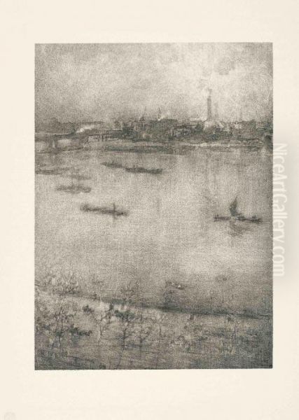 The Thames Oil Painting by James Abbott McNeill Whistler